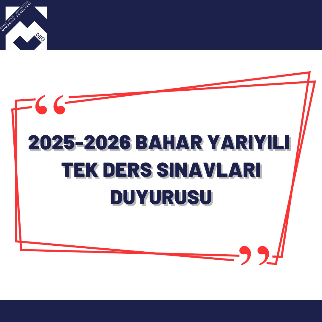2025-2026 Bahar Yarıyılı Tek Ders Sınavları Duyurusu