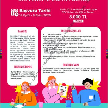 TEV Üniversite Eğitim Bursu Başvuruları