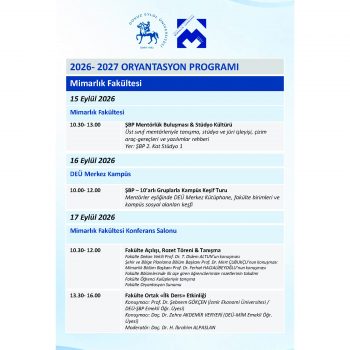 Mimarlık Fakültesi 2026-27 Oryantasyon Programı